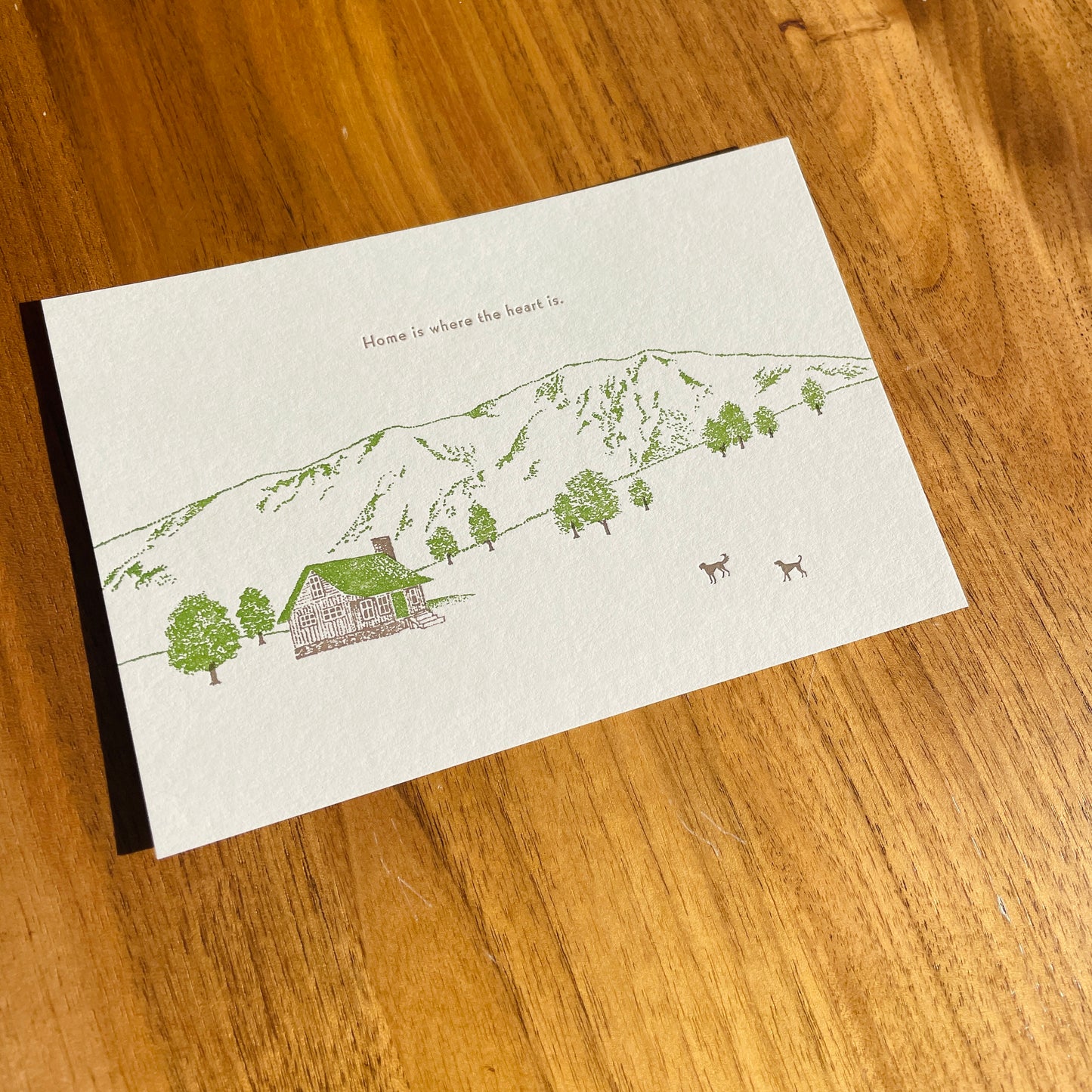 Pinky Elephant x knoten letterpress Postcard - Home