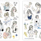 Pion Print-On Stickers - Sketch Girls, 2 designs/packet