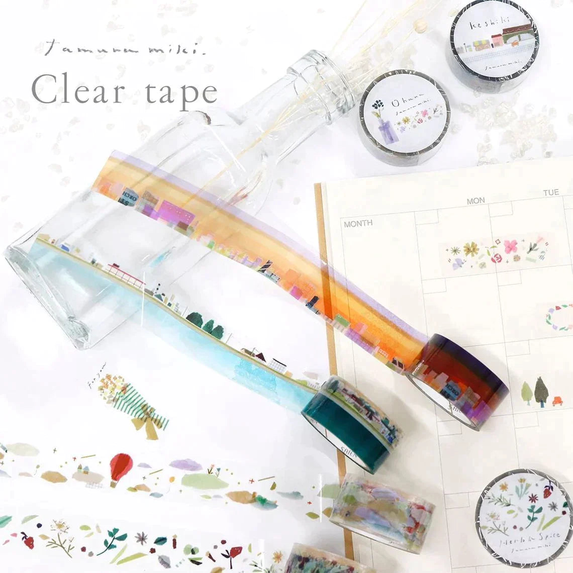 Miki Tamura x Saien Washi Art Clear Tape - Windy City (Kazemachi)