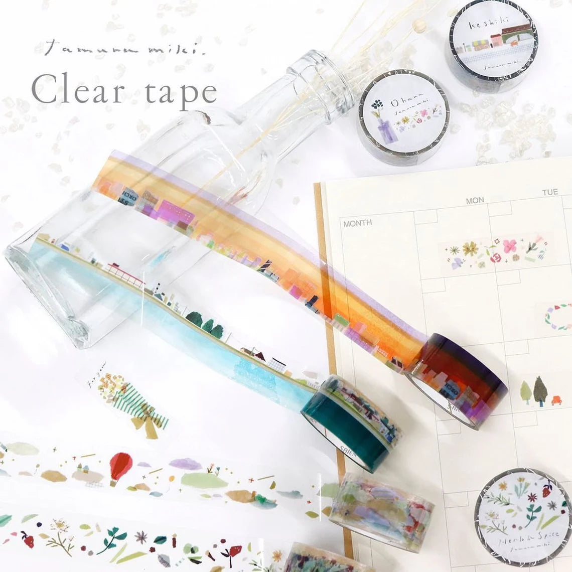 Miki Tamura x Saien Washi Art Clear Tape - Flowers (Ohana)