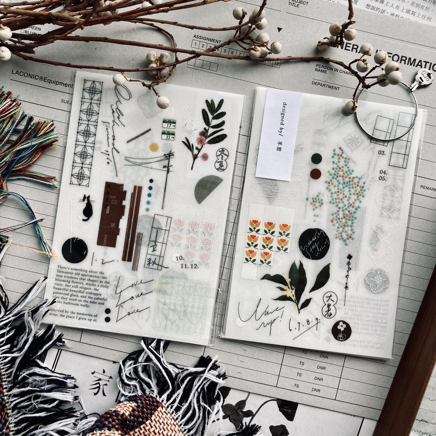 somesortof.fern Print-On Stickers - Begonia, 2 designs/packet