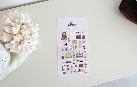 Suatelier Sticker Sheet No.1104, vlog_home