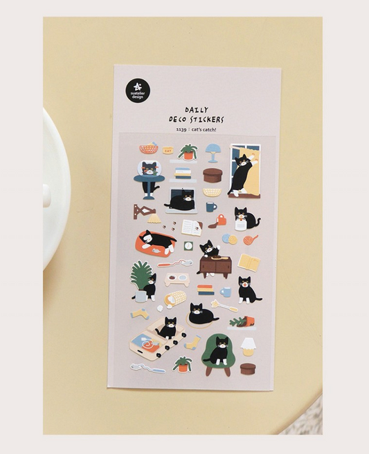 Suatelier Sticker Sheet No.1139, cat's catch!