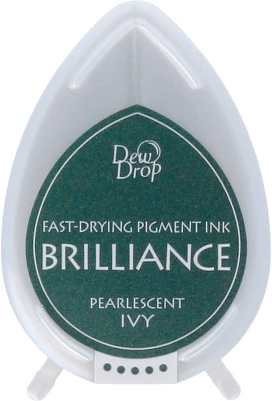 Tsukineko Brilliance Dew Drop Ink Pad - Pearlescent Ivy
