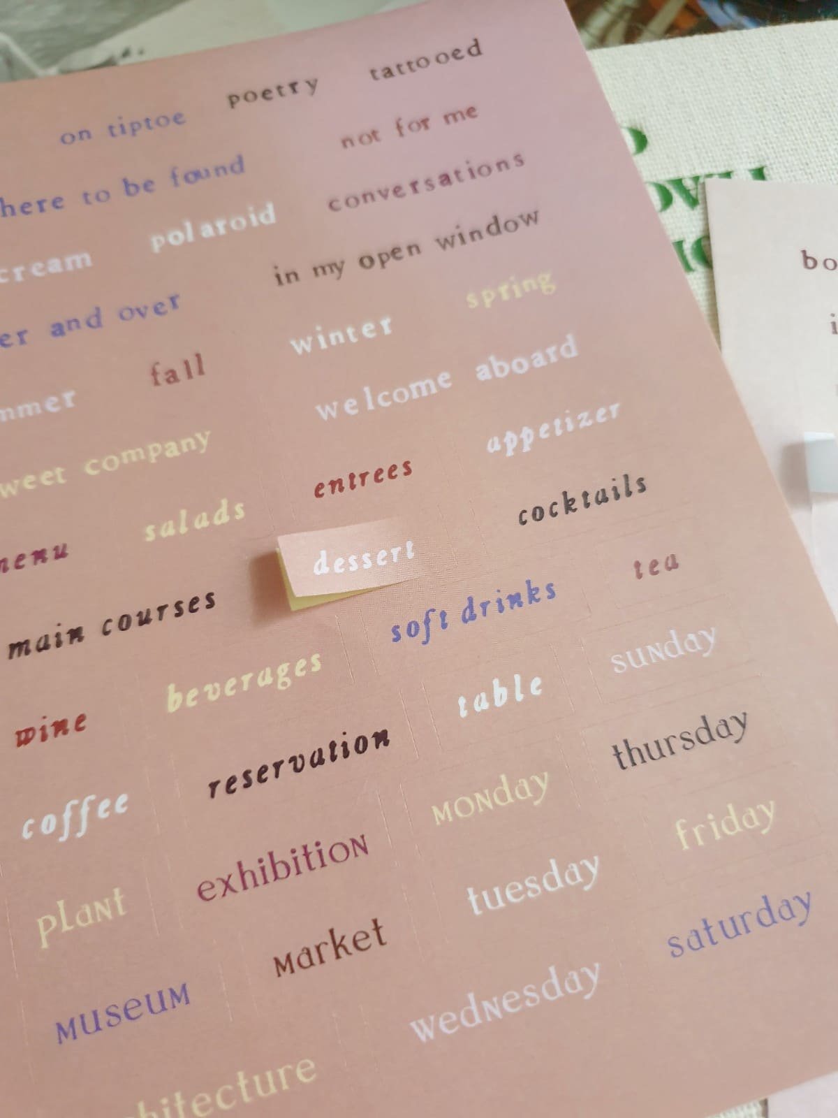 Yeon Charm blush and words Sticker Set