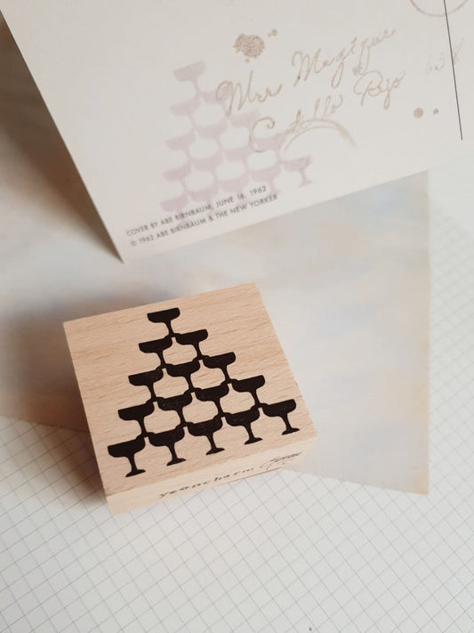 Yeon Charm Champagne Tower Rubber Stamp