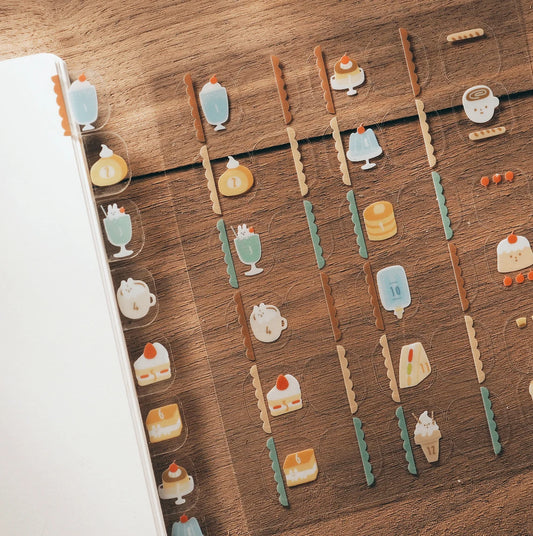 Yohand Studio Monthly Tab Index Stickers - Afternoon Tea